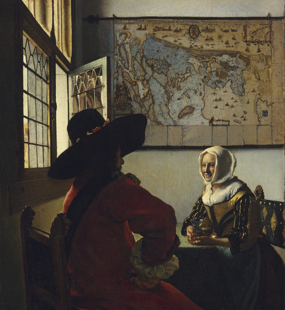 Johannes Vermeer (Dutch, 1632–1675) Officer and Laughing Girl, ca. 1657 Oil on canvas, 19 7/8 x 18 1/8 in. (50.5 x 46 cm) The Frick Collection, New York Image © The Frick Collection.